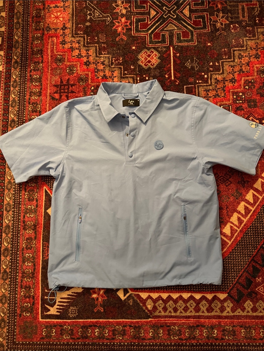 Light Blue Men’s Short-Sleeve Pebble Beach Golf Polo